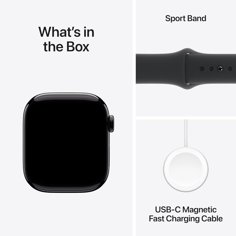 Apple Reloj Serie 10 [GPS + Celular 4.20 cm] Con Caja De Aluminio Negro Azabache Con Correa Deportiva Negra - S/M. Rastreador De Fitness, ECG