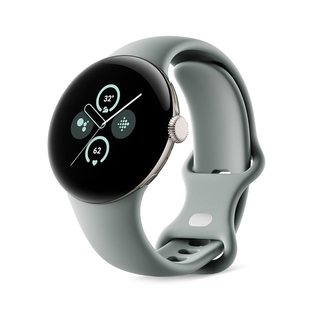 Google Pixel Watch 2 with the Best of Fitbit and Google - Heart Rate Tracking, Stress Management, Safety Features - Android Smartwatch - Champagne Gold Aluminum Case - Hazel Active Band - LTE